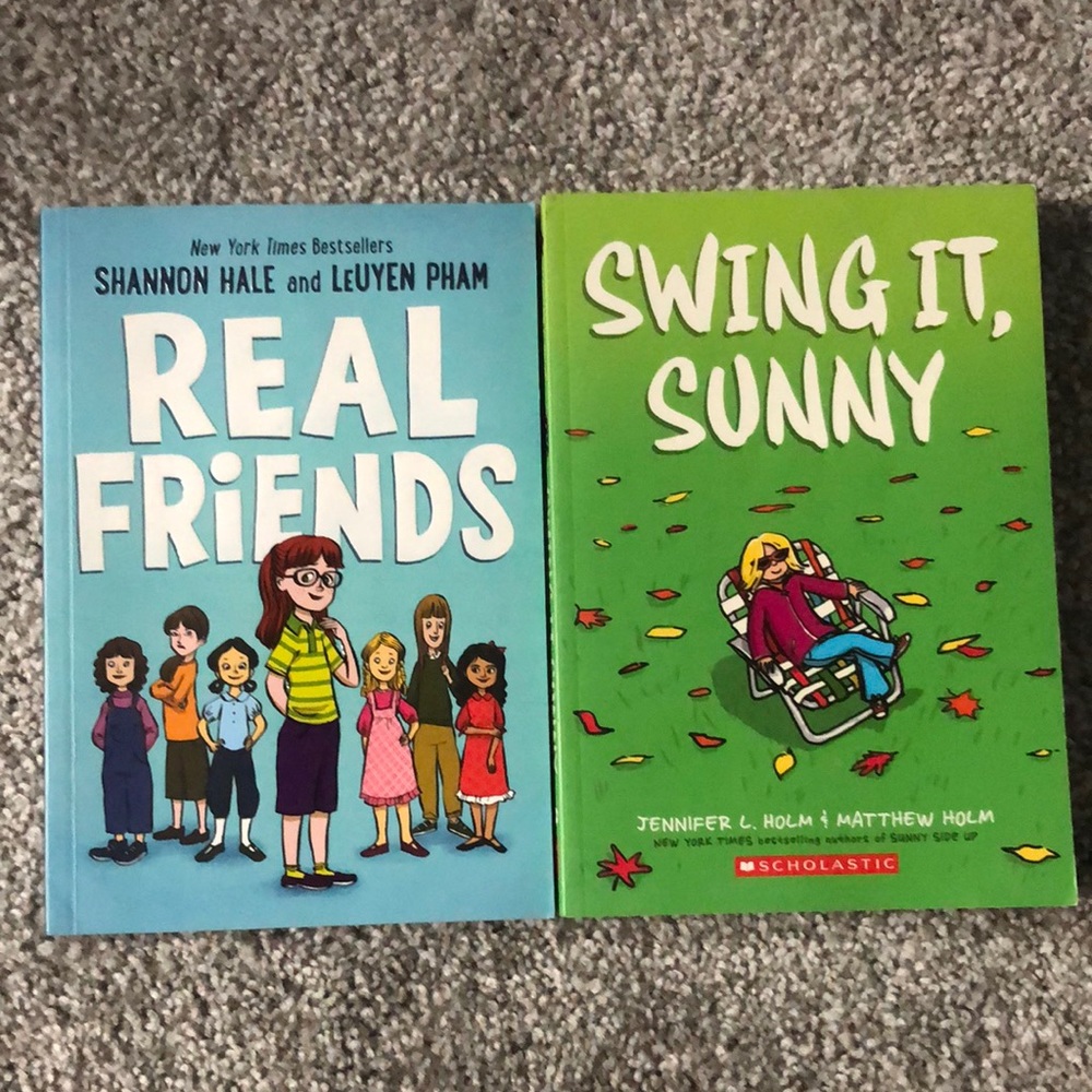 2 books, Real Friends and Swing It, Sunny